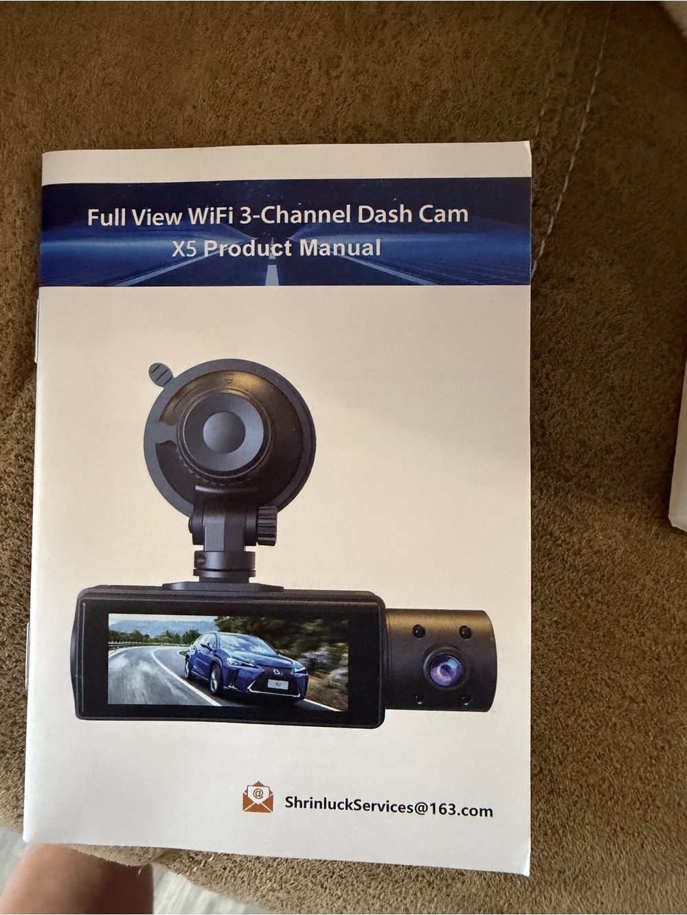 Source Unknown Full View WiFi 3-Channel Dash Cam - Black